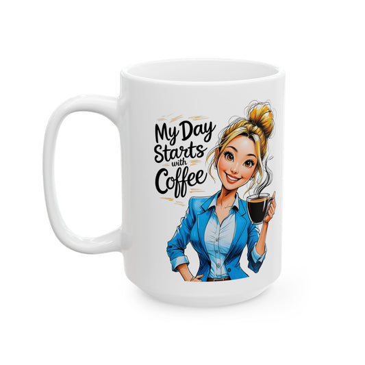 My Day Starts With Coffee & Ends With Wine Mug
