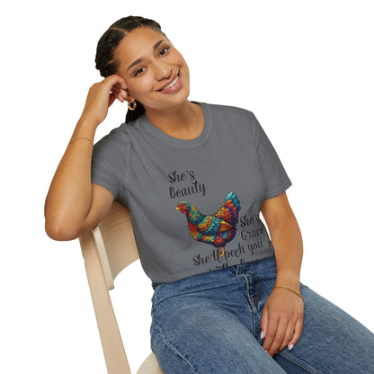 She’s Beauty, She’s Grace, She’ll Peck You in the Face - Chicken Graphic Tee