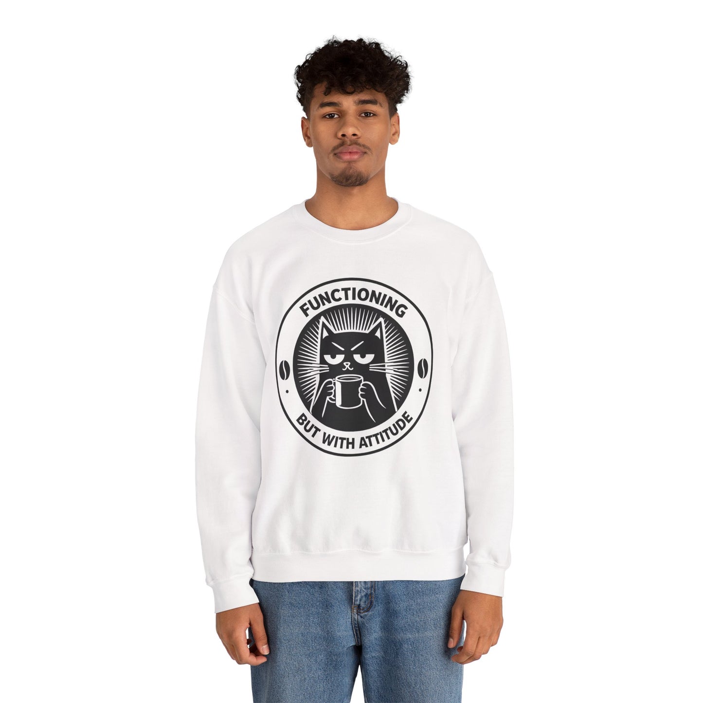 Functioning But With Attitude (Cat Graphic) - Sweatshirt