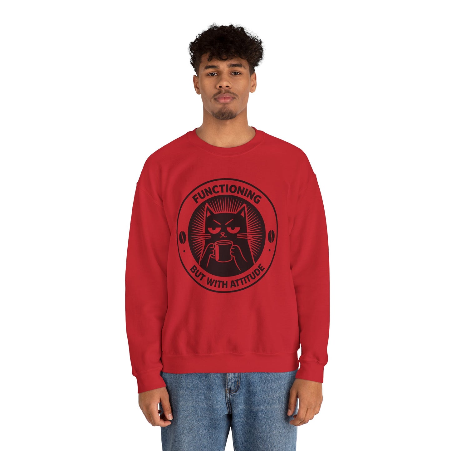 Functioning But With Attitude (Cat Graphic) - Sweatshirt