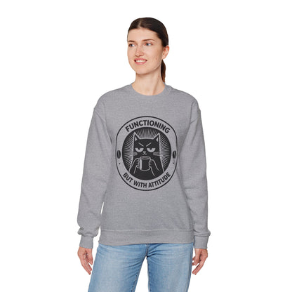 Functioning But With Attitude (Cat Graphic) - Sweatshirt
