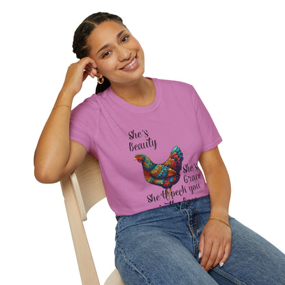 She’s Beauty, She’s Grace, She’ll Peck You in the Face - Chicken Graphic Tee