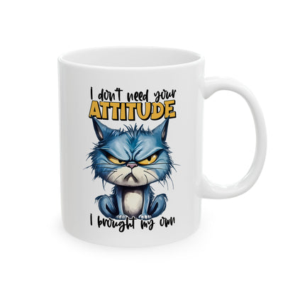 Sarcastic Cat Coffee Mug with Serious Attitude