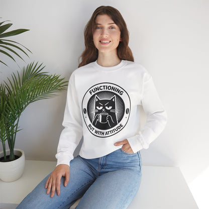 Functioning But With Attitude (Cat Graphic) - Sweatshirt