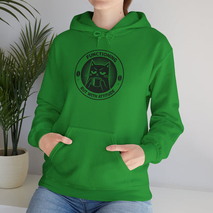 Functioning, But With Attitude (Cat Graphic) - Hoodie