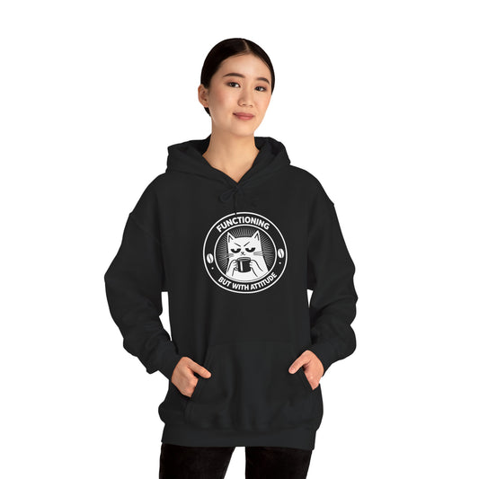 Functioning, But With Attitude (Cat Graphic) - Hoodie