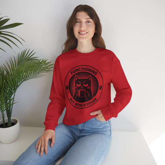 Functioning But With Attitude (Cat Graphic) - Sweatshirt