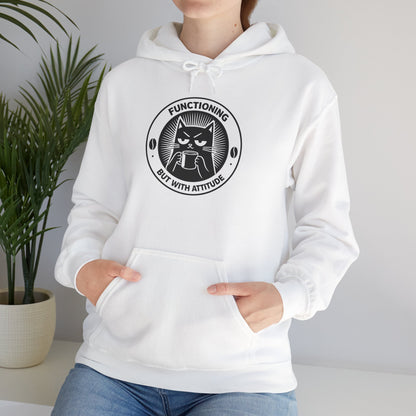 Functioning, But With Attitude (Cat Graphic) - Hoodie