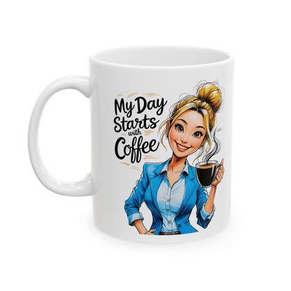 My Day Starts With Coffee & Ends With Wine Mug