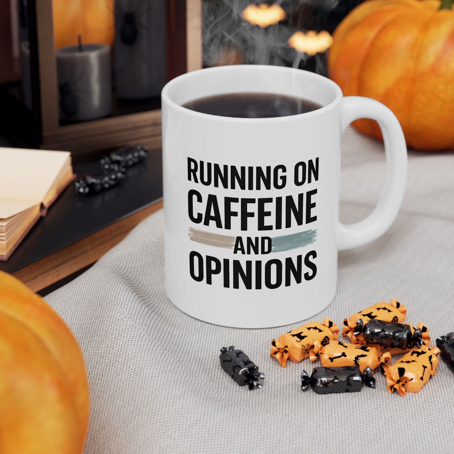 Running on Caffeine and Opinions - Mug
