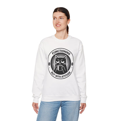 Functioning But With Attitude (Cat Graphic) - Sweatshirt