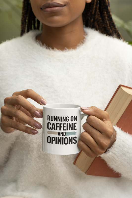 Running on Caffeine and Opinions - Mug