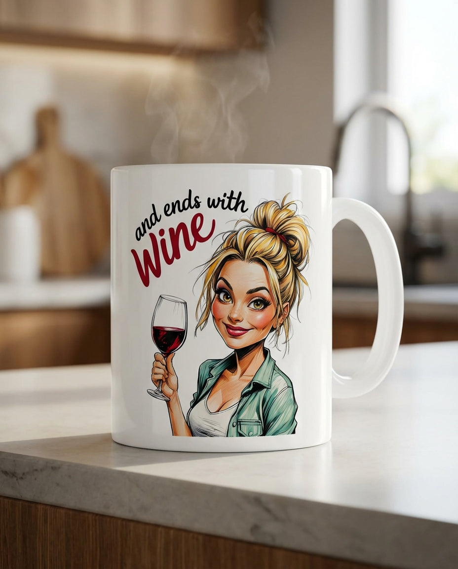 My Day Starts with Coffee Mug