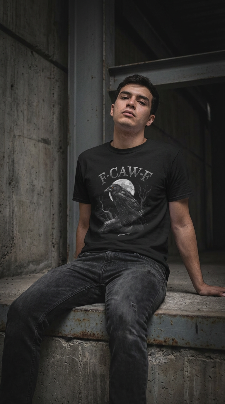 Raven Moon 'F-CAW-F' Gothic Graphic Tee