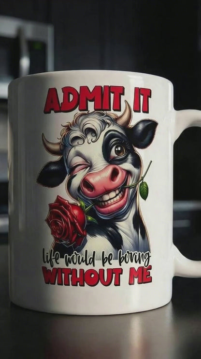 Admit It Funny Cow Coffee Mug Gift